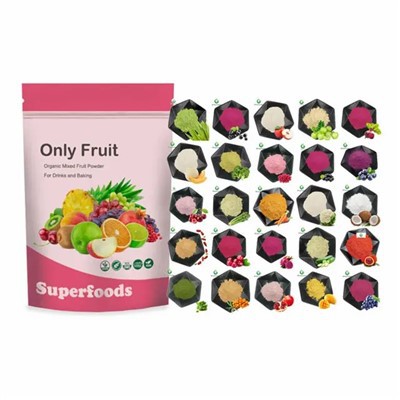 Superfood sekoitettu orgaaninen jäädyttää kuivattu hedelmäjauhe